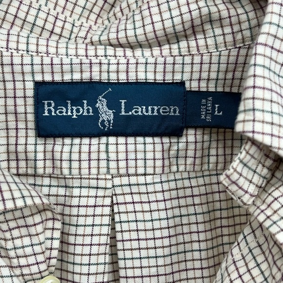 Ralph Lauren Men's Checkered Shirt - White and Brown - Picture 1 of 4